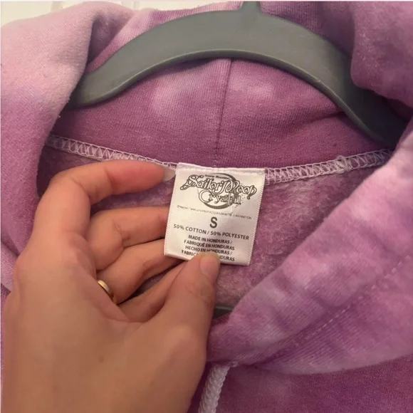Purple Sailor Moon Crystal Tie-Dye Hoodie | Anime Graphic Unisex Small - Picture 7 of 8